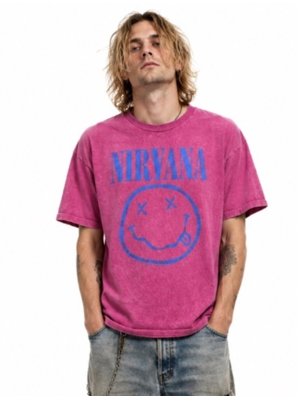 Nirvana Shirt XL Smiley Pink